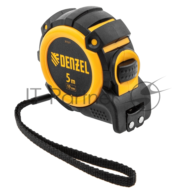 Рулетка 5м х 19мм, автоматич. фиксац., нейлон. покрытие, магнит. зацеп, двухстор. разметка// Denzel