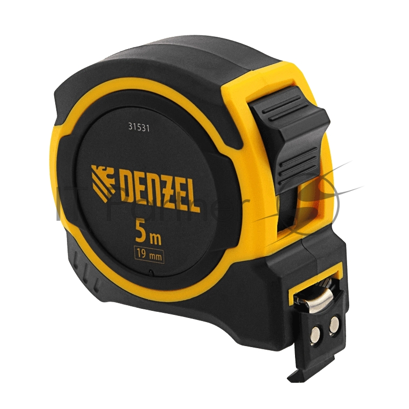 Рулетка 5м х 19мм, двухкомп. корпус, магнитный обрезиненный зацеп// Denzel