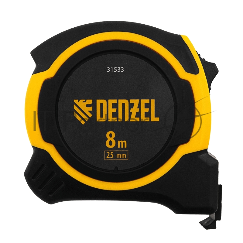 Рулетка 8м х 25мм, двухкомп. корпус, магнитный обрезиненный зацеп// Denzel