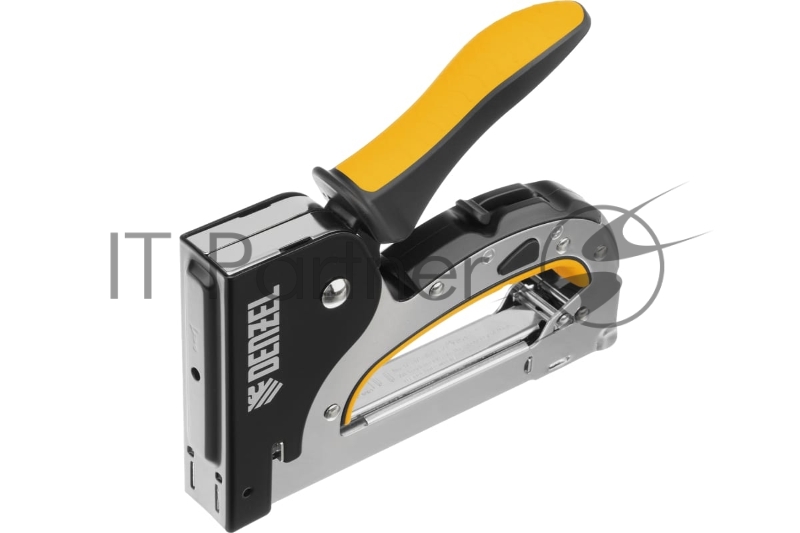 Степлер мебельный, стальной корпус, быстрая загрузка, регул. силы удара, тип 53, 4-14 мм// Denzel