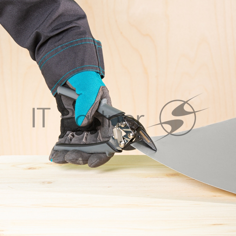 Ножницы по металлуPIRANHA,185мм,прямой и левый рез,сталь-СrM,двухкомпонентные рукоятки// Gross