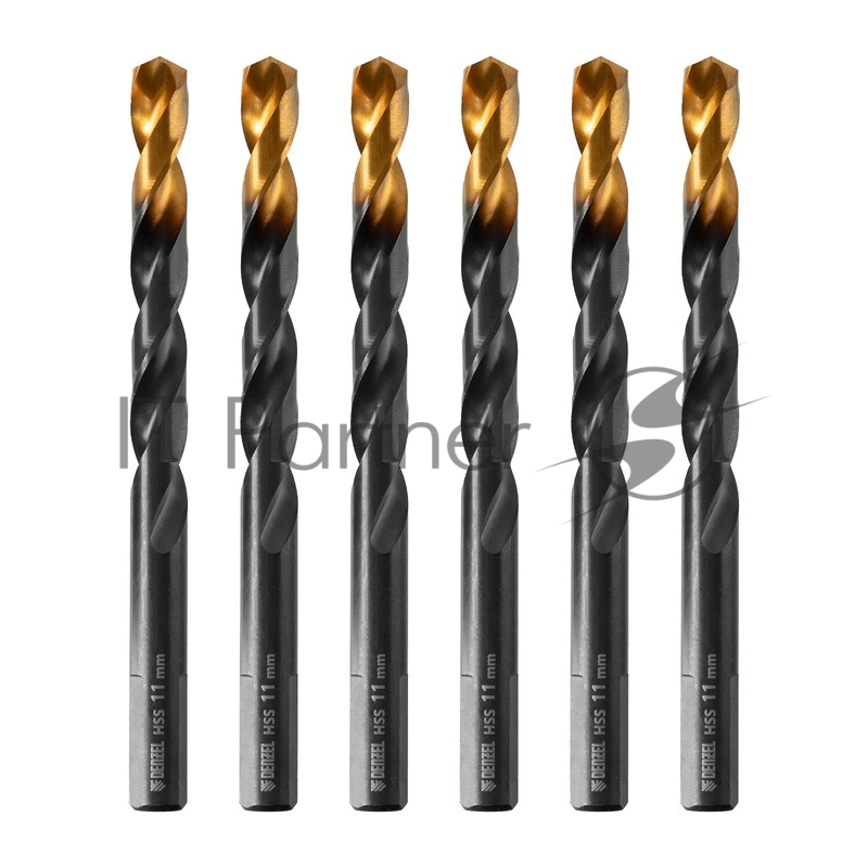 Сверло по металлу, 11 мм, HSS-Tin, Golden Tip, 6 шт.// Denzel