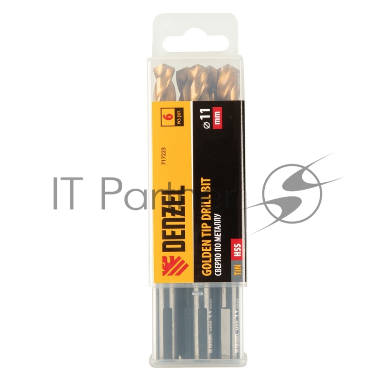 Сверло по металлу, 11 мм, HSS-Tin, Golden Tip, 6 шт.// Denzel