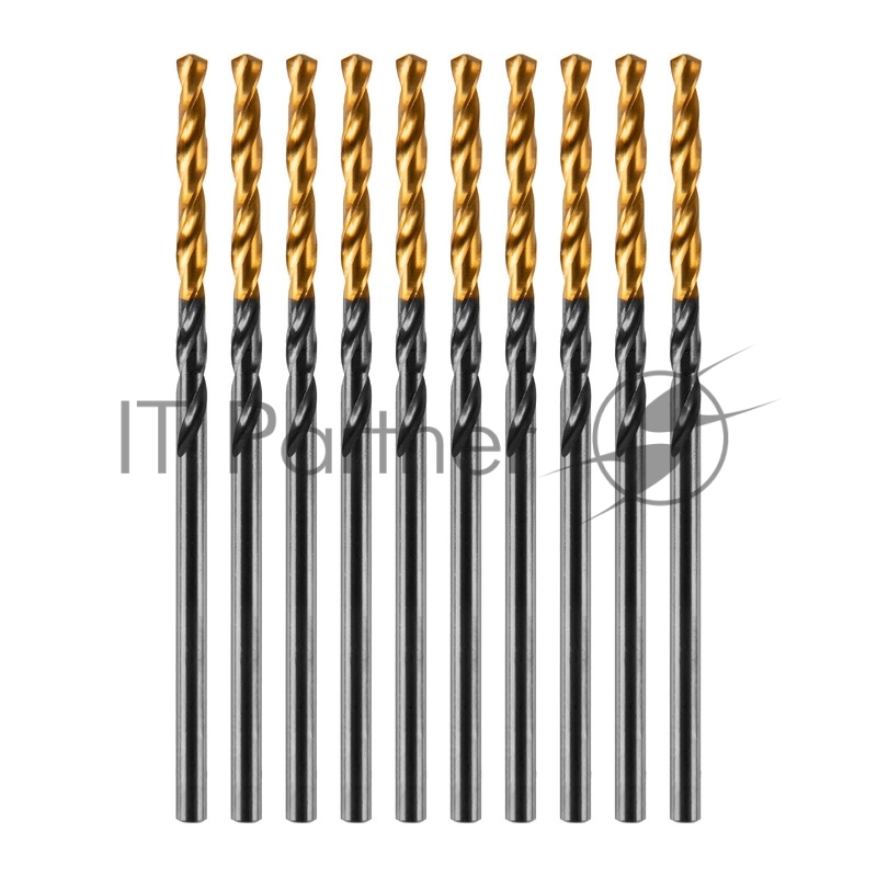 Сверло по металлу, 2 мм, HSS-Tin, Golden Tip, 10 шт.// Denzel