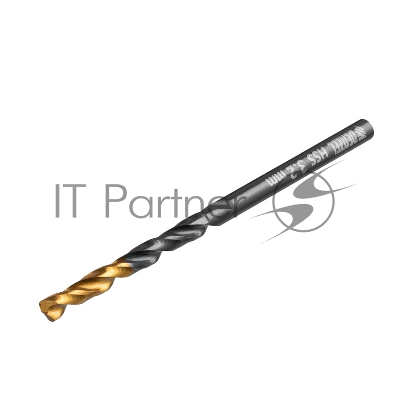 Сверло по металлу, 3,2 мм, HSS-Tin, Golden Tip, 10 шт.// Denzel