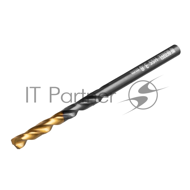 Сверло по металлу, 3,8 мм, HSS-Tin, Golden Tip, 10 шт.// Denzel