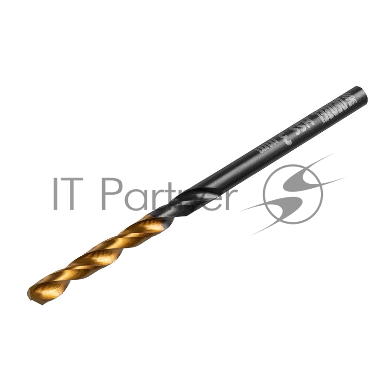 Сверло по металлу, 3 мм, HSS-Tin, Golden Tip, 10 шт.// Denzel