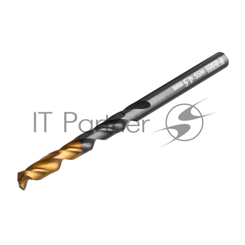 Сверло по металлу, 4,5 мм, HSS-Tin, Golden Tip, 10 шт.// Denzel