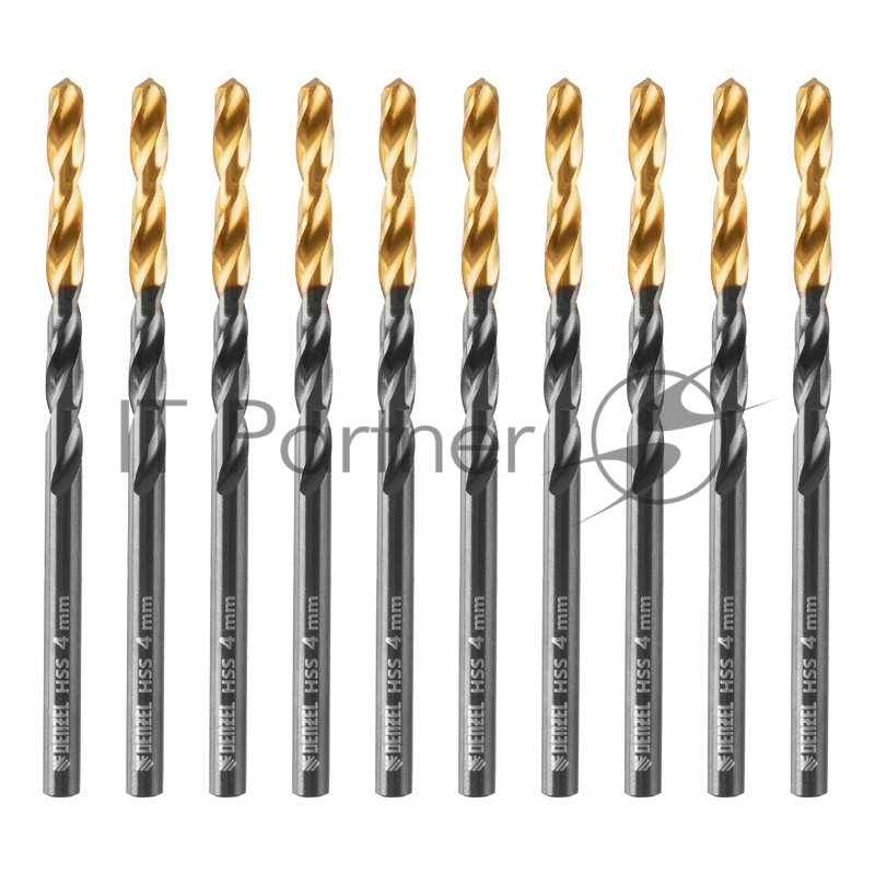 Сверло по металлу, 4 мм, HSS-Tin, Golden Tip, 10 шт.// Denzel