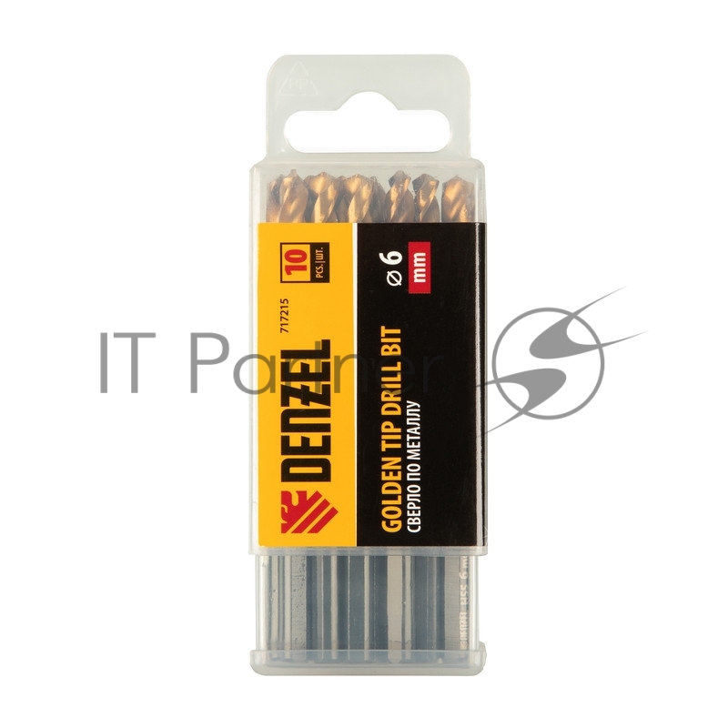 Сверло по металлу, 6 мм, HSS-Tin, Golden Tip, 10 шт.// Denzel