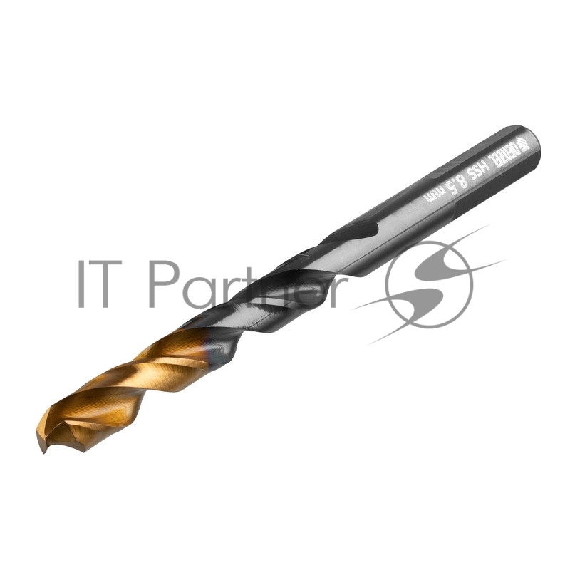Сверло по металлу, 8,5 мм, HSS-Tin, Golden Tip, 8 шт.// Denzel