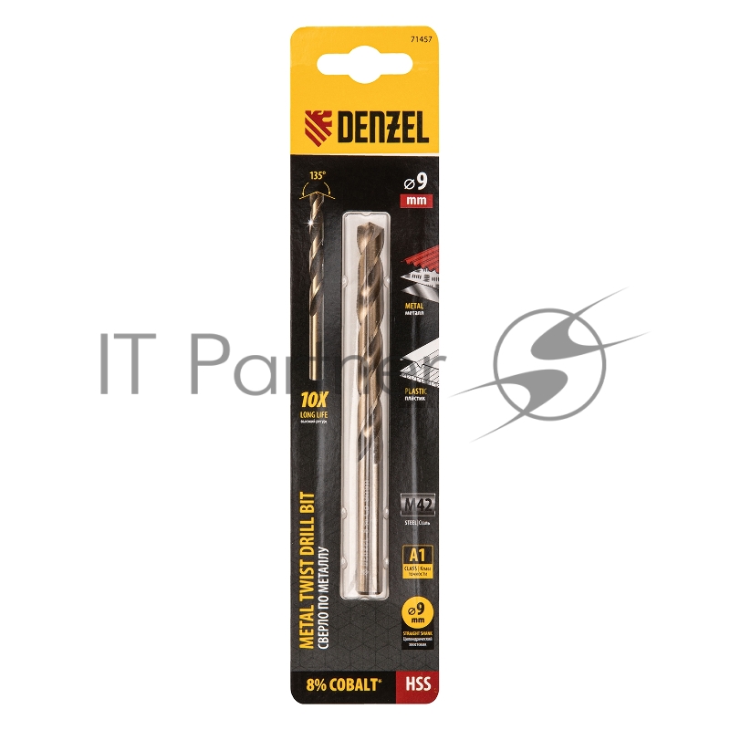 Сверло по металлу, 9 мм, HSS Co-8%// Denzel