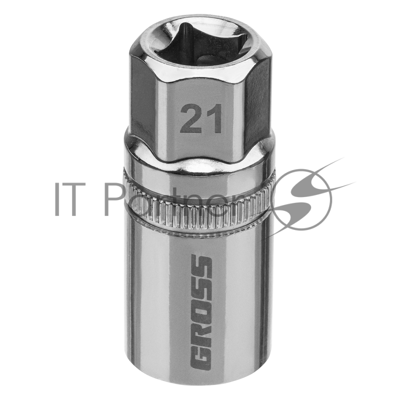 Головка торцевая свечная, магнитная,12-гранная, 21 мм, под квадрат 1/2// Gross