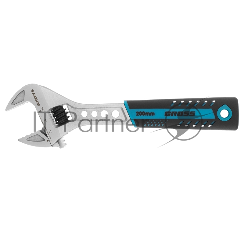 Ключ разводной, 200 мм,CrV, двухкомпонентная ручка// Gross