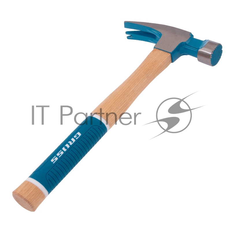 Молоток-гвоздодер, 680 г, угол 75, магнит, обрезиненная рукоятка AMERICAN HICKORY // GROSS