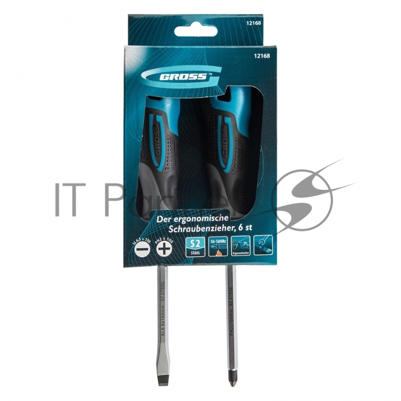 Набор отвёрток комбинированный 2 шт., S2, трехкомпонентная рукоятка// Gross