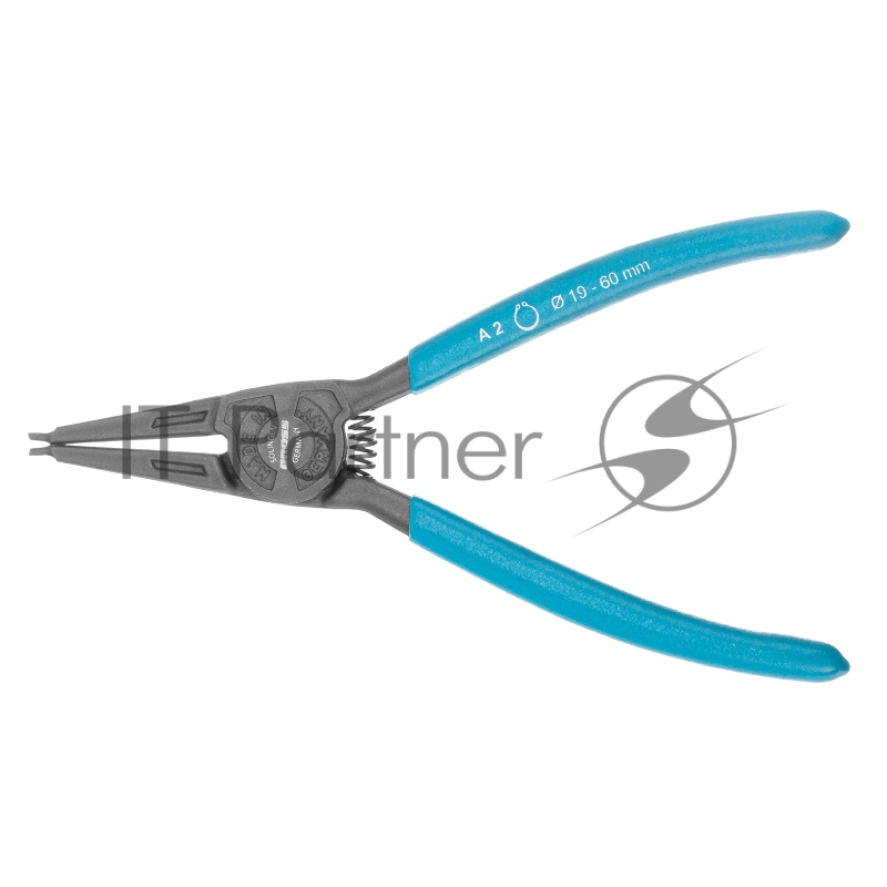 Съемник, 175 мм, для внешних стопорных колец (19-60 мм), прямые губки (разжим)// Gross