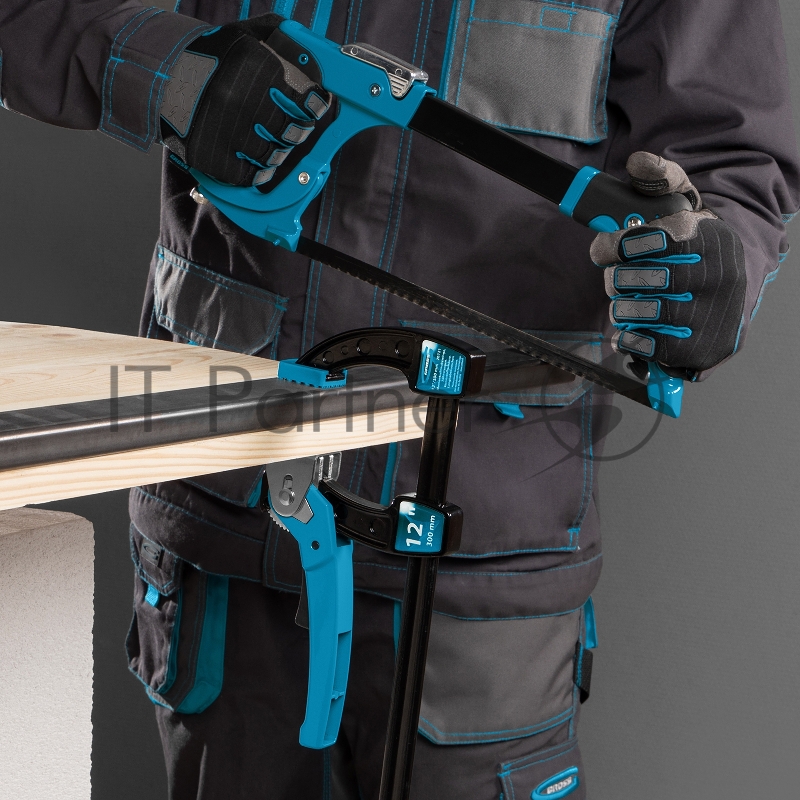 Струбцина реечная быстрозажимная,металлический корпус,рычажный храповый механизм,12/ 300 мм// Gross