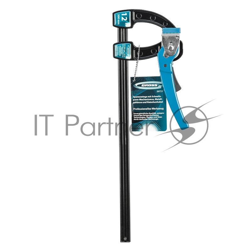 Струбцина реечная быстрозажимная,металлический корпус,рычажный храповый механизм,12/ 300 мм// Gross