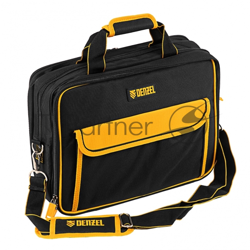 Сумка для инструмента, 400х170х300 мм, 3 отделения, 28 карманов, наплечный ремень// Denzel