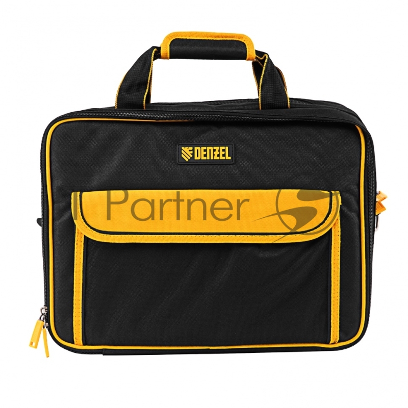 Сумка для инструмента, 400х170х300 мм, 3 отделения, 28 карманов, наплечный ремень// Denzel