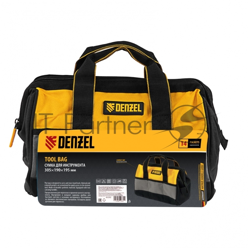 Сумка для инструмента, 305х190х195 мм, 14 карманов// Denzel