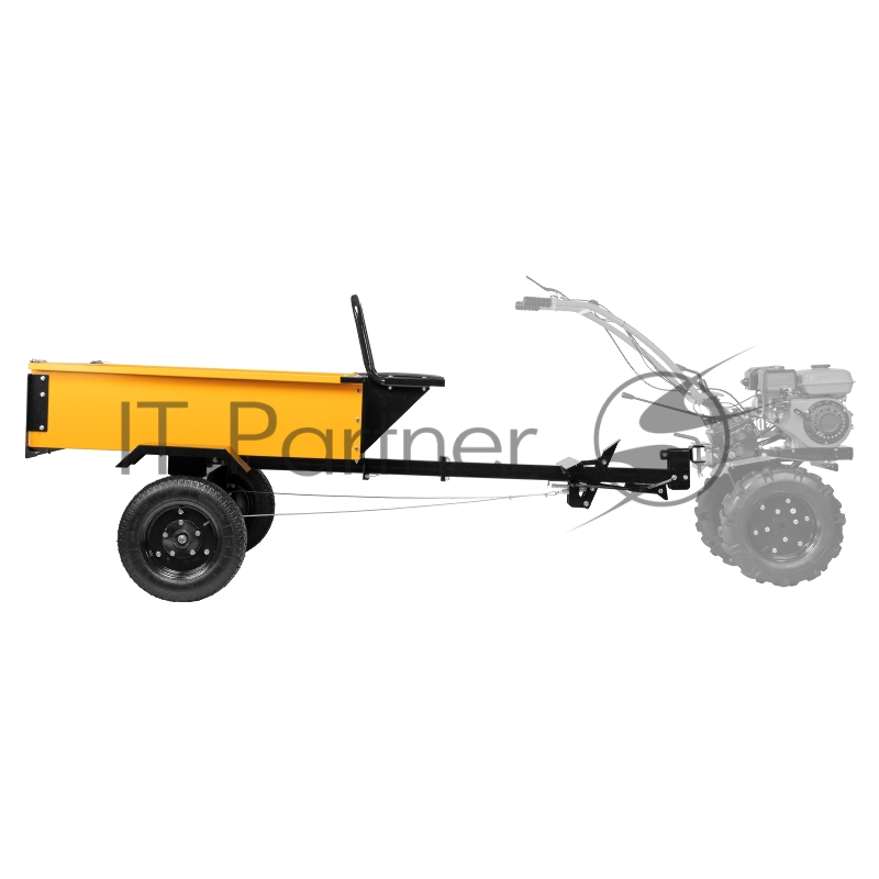 Прицеп для мотоблока TT-500, оцинк., груз. 500 кг, рег. сцепка, колеса 4.00-10, в упаковке// Denzel