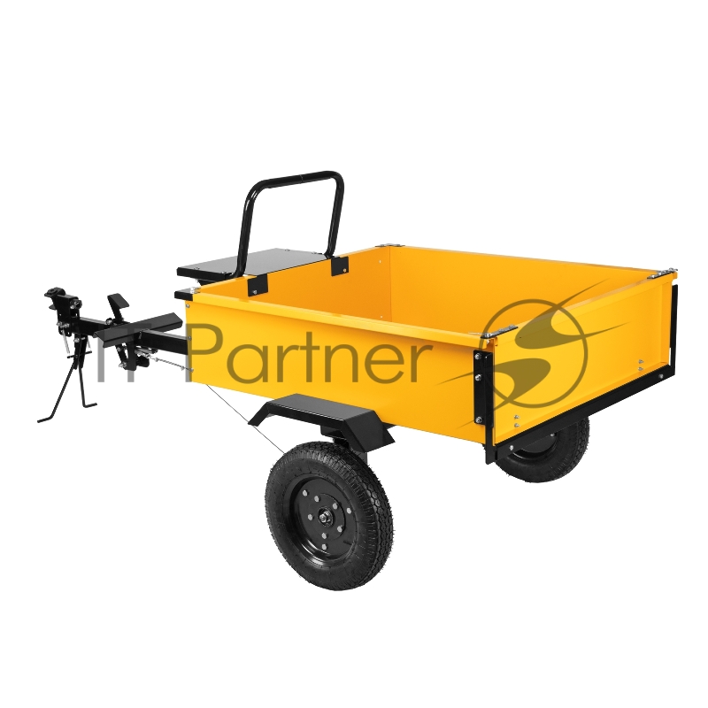 Прицеп для мотоблока TT-500, оцинк., груз. 500 кг, рег. сцепка, колеса 4.00-10, в упаковке// Denzel