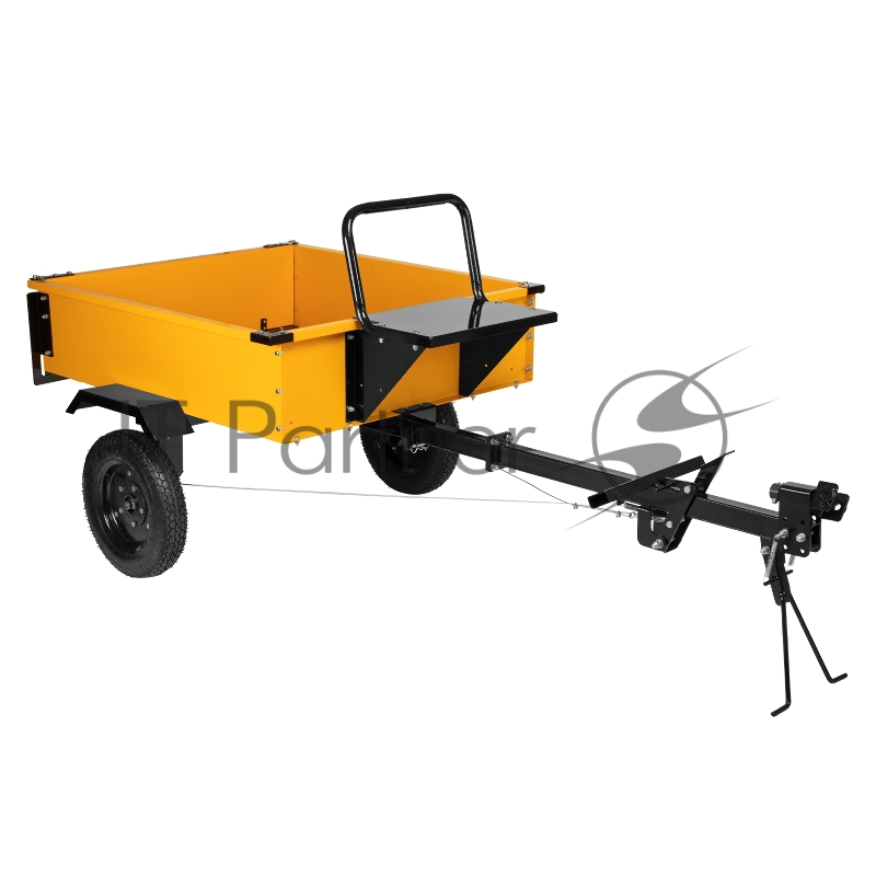 Прицеп для мотоблока TT-500, оцинк., груз. 500 кг, рег. сцепка, колеса 4.00-10, в упаковке// Denzel