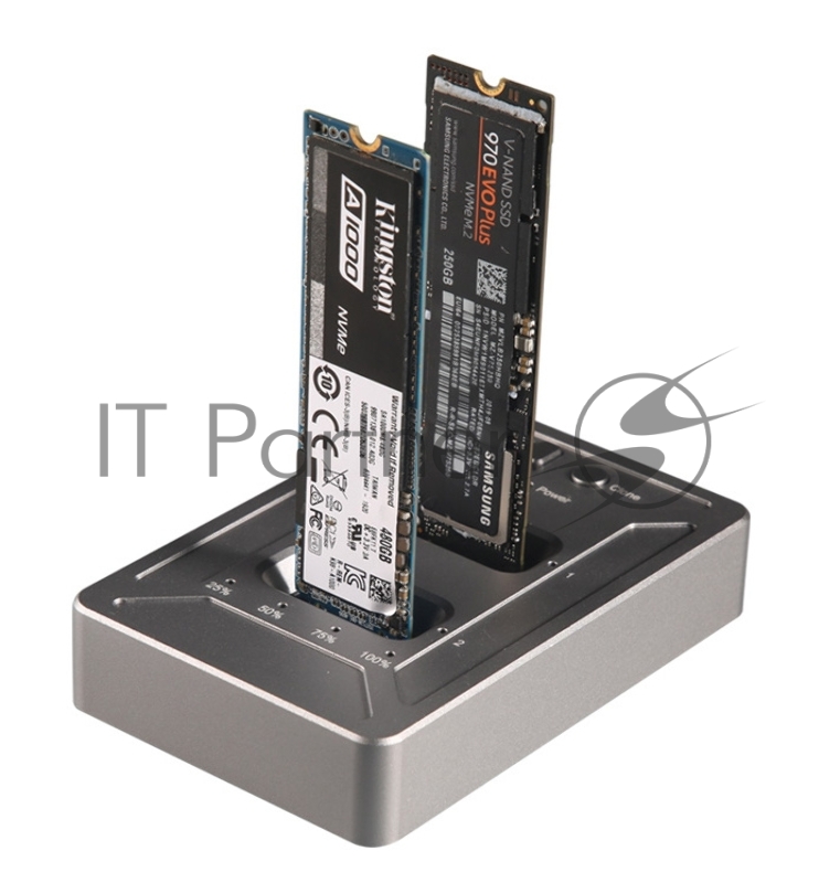 Док-станция SSD AgeStar 31CBNV2C NVMe USB3.1 алюминий серый M2 2280 M-key