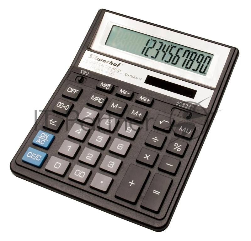 Калькулятор настольный Silwerhof SH-888X-14 черный 14-разр.