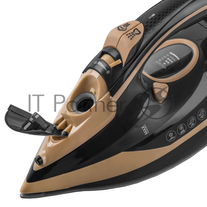 Утюг электрический Endever Delta-226, черный/бежевый, Мощность 2400 Вт, Подача пара до 45 г/мин, Паровой удар 160 г/мин, 8 шт/уп