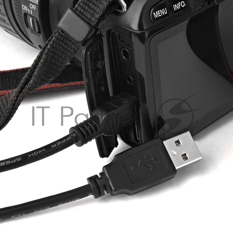 Кабель Greenconnect 5.0m USB 2.0, AM/mini 5P, черный, 28/28 AWG, экран, армированный, морозостойкий, GCR-UM2M5P-BB2S-5.0m