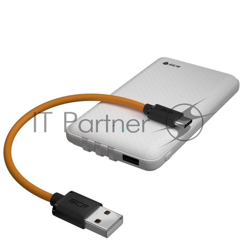 Кабель GCR QC 0.5m, TypeC, быстрая зарядка, оранжевый TPE, черные коннекторы, 28/22 AWG