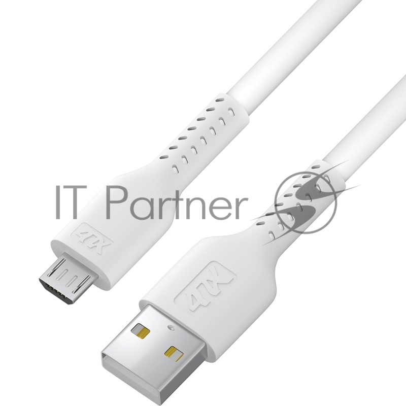 Кабель 1.0m MicroUSB, белый, белый ПВХ