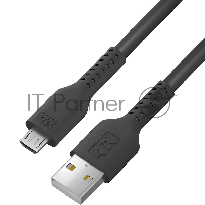 Кабель 1.0m MicroUSB, черный, черный ПВХ