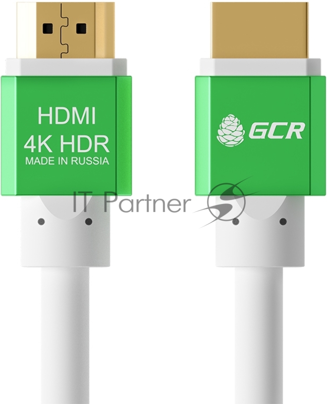 Кабель Greenconnect 5.0m HDMI версия 2.0, HDR 4:2:2, Ultra HD, 4K 60 fps 60Hz/5K*30Hz, 3D, AUDIO, 18.0 Гбит/с, 28/28 AWG, OD7.3mm, тройной экран, белый, AL корпус зеленый, GCR-51292 Greenconnect Кабель 5.0m HDMI версия 2.0, HDR 4:2:2, Ultra HD, 4K 60