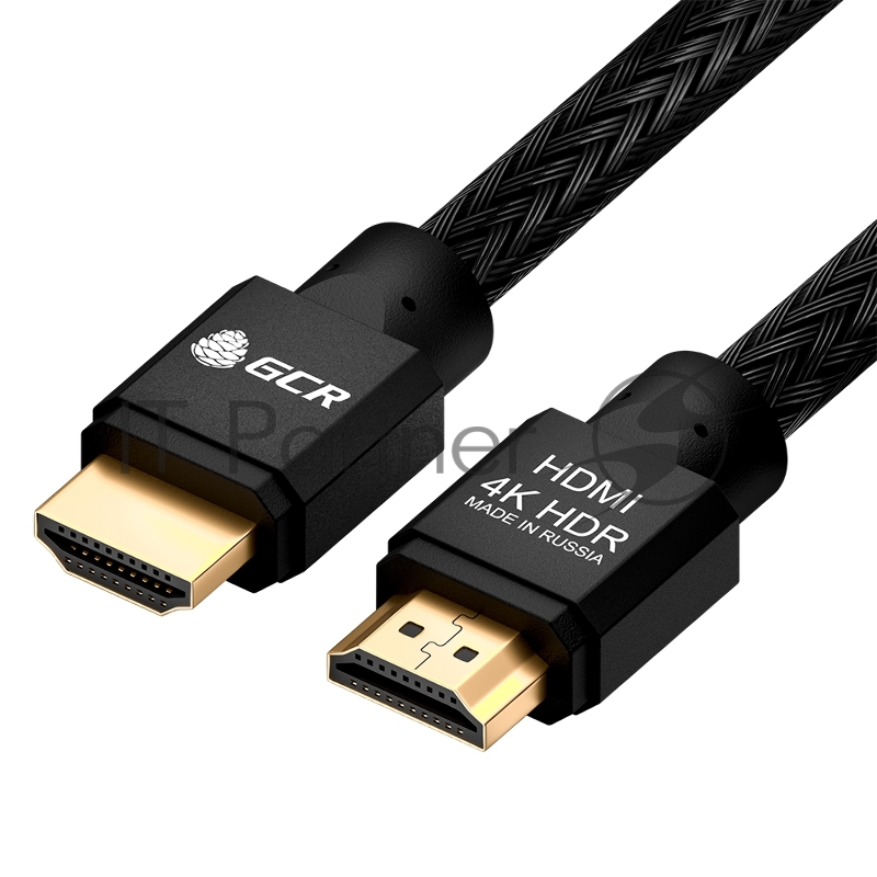 Кабель Greenconnect 0.5m HDMI версия 2.0, HDR 4:2:2, Ultra HD, 4K 60 fps 60Hz/5K*30Hz, 3D, AUDIO, 18.0 Гбит/с, 28/28 AWG, OD7.8mm, тройной экран, BICOLOR нейлон, AL корпус черный, GCR-52211