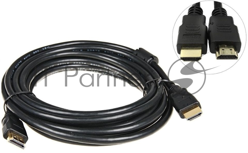 Кабель соединительный аудио-видео Premier 5-813 HDMI (m)/HDMI (m) 5м. феррит.кольца Позолоченные контакты черный