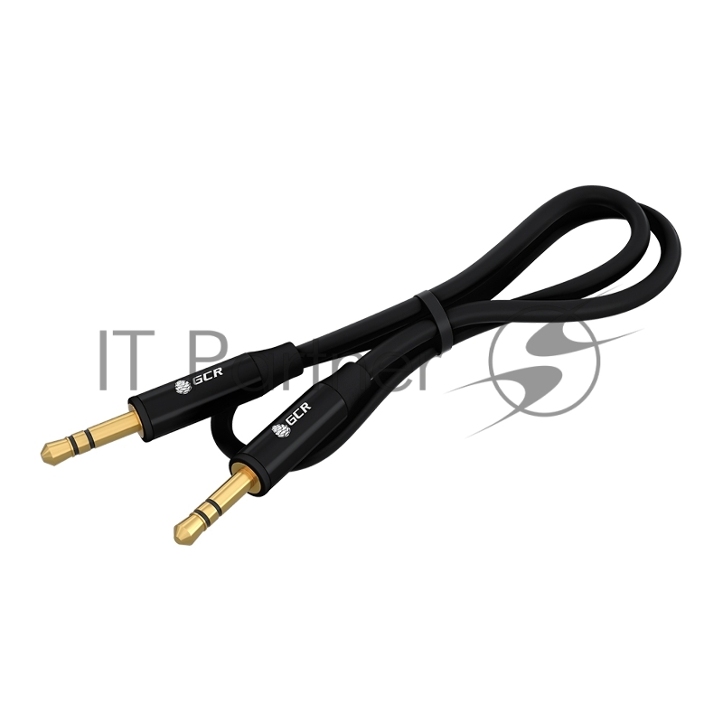 Кабель 1.0m аудио jack 3.5mm/jack 3.5mm черный, GOLD, AL case черный, M/M, GCR-53496