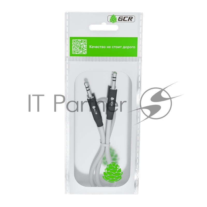 Кабель 2.0m аудио jack 3.5mm/jack 3.5mm белый, AL case черный, M/M, GCR-54751
