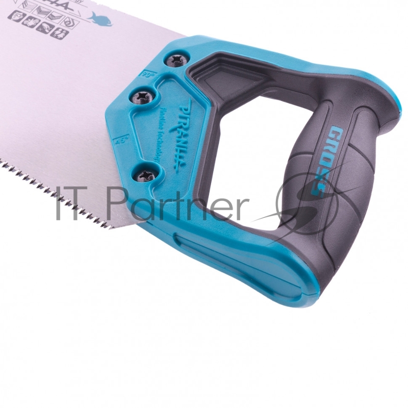 Ножовка по дереву PIRANHA, 550 мм, 11-12 TPI, зуб - 3D, каленый зуб, 2-х комп. рук-ка// Gross