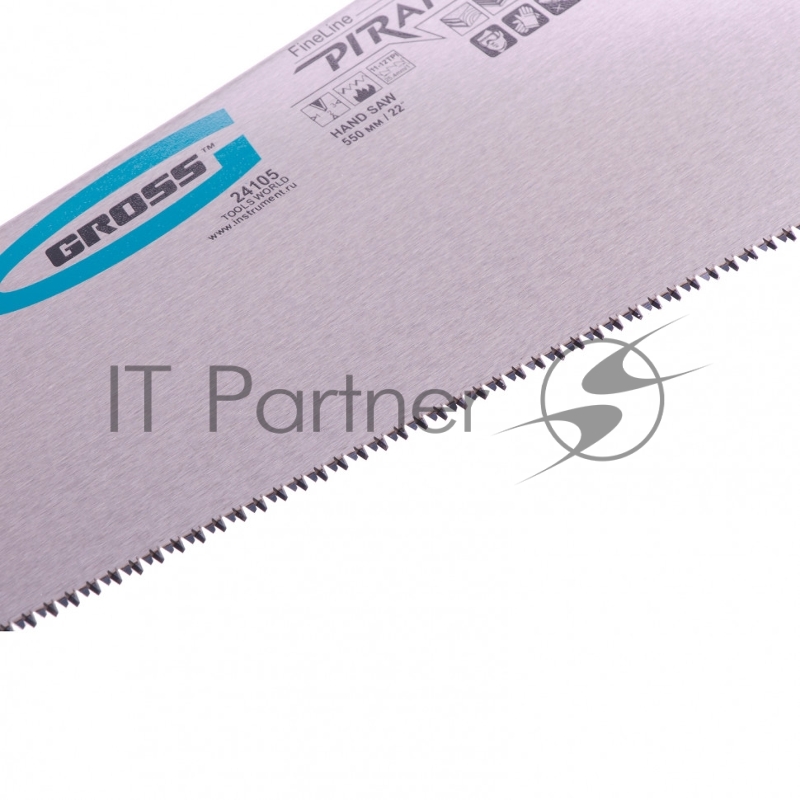 Ножовка по дереву PIRANHA, 550 мм, 11-12 TPI, зуб - 3D, каленый зуб, 2-х комп. рук-ка// Gross