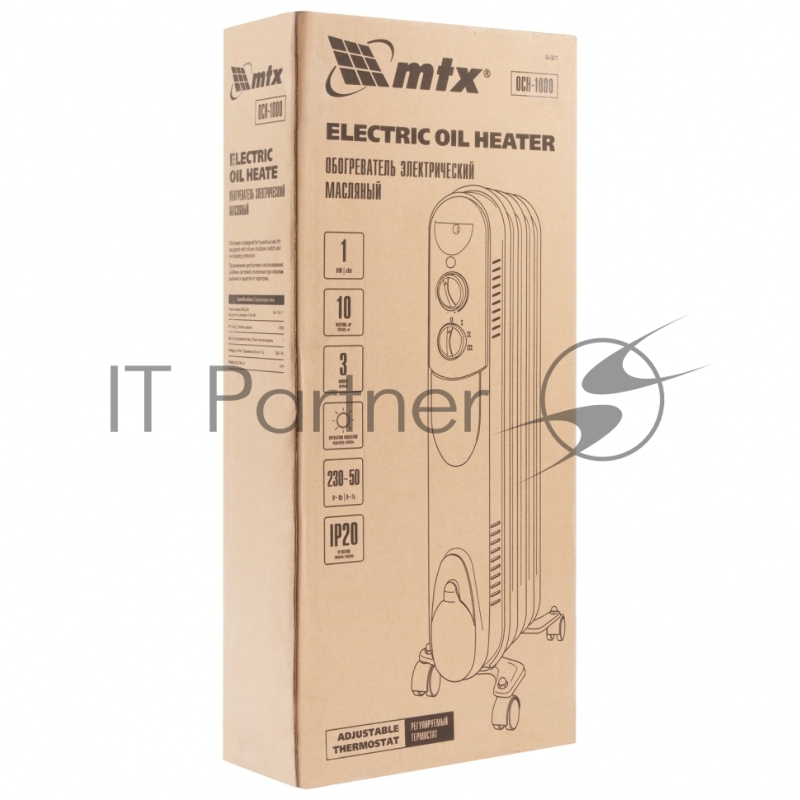 Масляный обогреватель MTX OCH-1000, 230 В, 1000 Вт // MTX