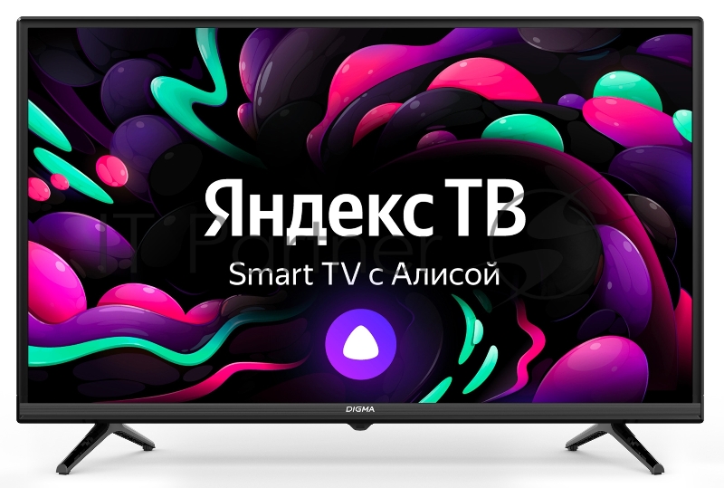 Телевизор LED Digma 32 DM-LED32SBB35 Яндекс.ТВ Slim Design черный/черный FULL HD 60Hz DVB-T DVB-T2 DVB-C DVB-S DVB-S2 USB WiFi Smart TV