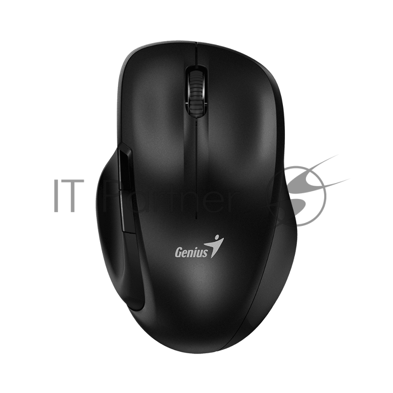 Мышь беспроводная Genius Ergo 8200S Black. Полноразмерная, эргономичная, бесшумная, 5 кнопок. DPI 1200. Сенсор Blue Eye. Частота 2.4 GHz. Цвет: чёрный