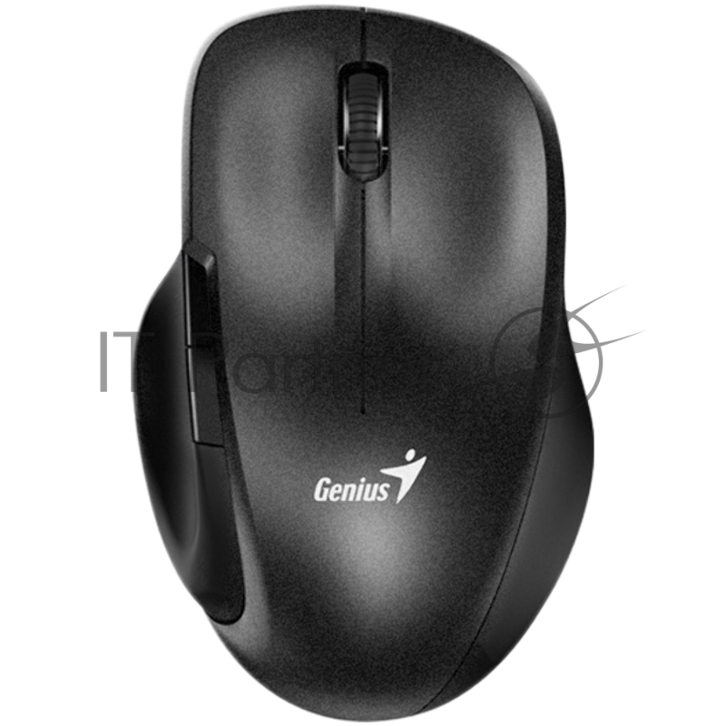 Мышь беспроводная Genius Ergo 8200S Black. Полноразмерная, эргономичная, бесшумная, 5 кнопок. DPI 1200. Сенсор Blue Eye. Частота 2.4 GHz. Цвет: чёрный