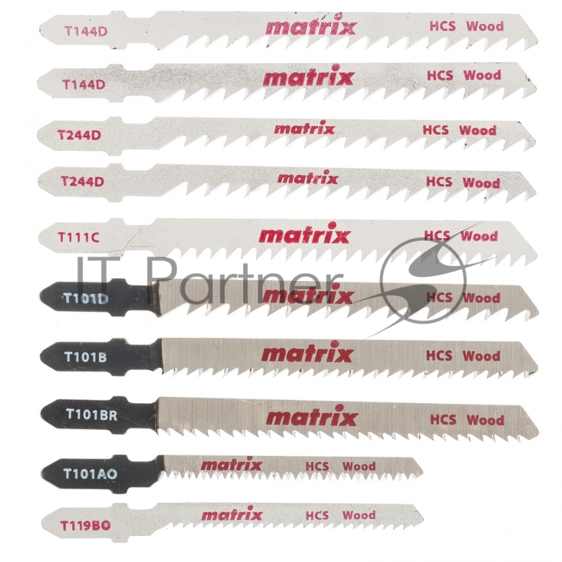 Набор полотен для электролобзика по дереву, 10 шт, T-SET1007// Matrix