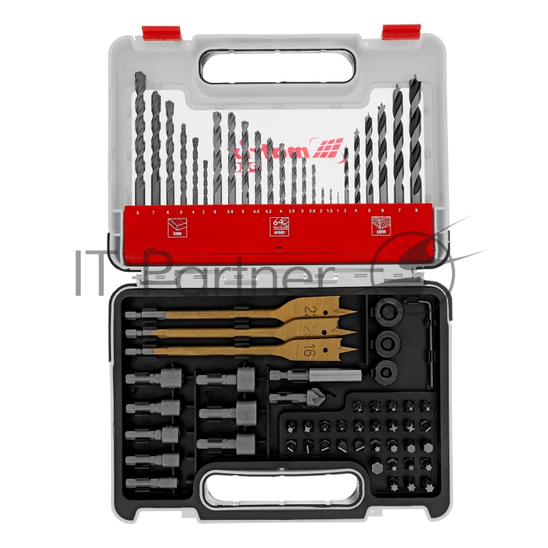 Набор сверл комб.,мет.1-6мм,бет.3-8мм,дер. перки,бит.30шт,адап.,голов.8шт PRO// Matrix