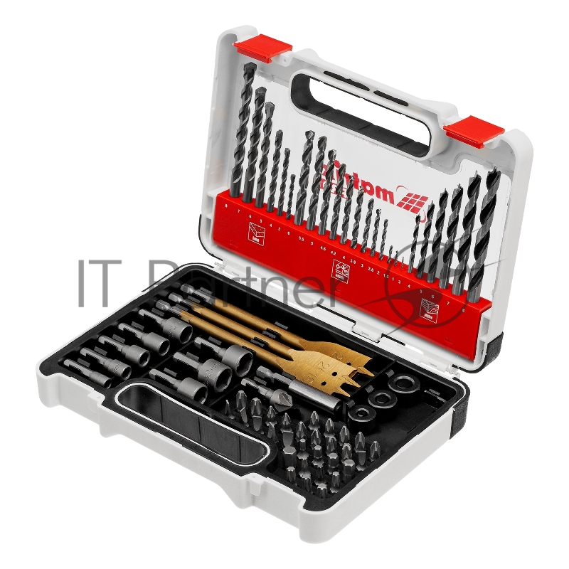 Набор сверл комб.,мет.1-6мм,бет.3-8мм,дер. перки,бит.30шт,адап.,голов.8шт PRO// Matrix